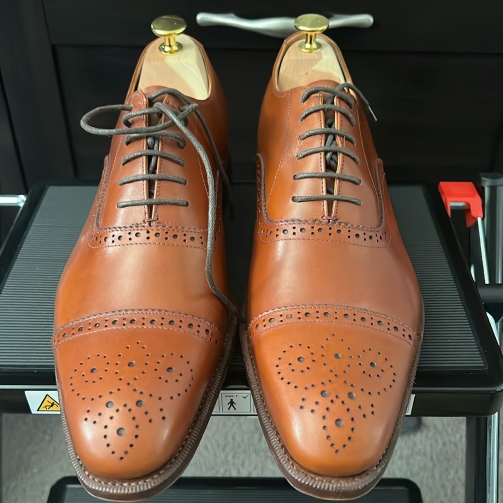 Carmina Shoemaker Semi Brogue Rain Last - 8.5 UK / 9.5 US - Light Brown
